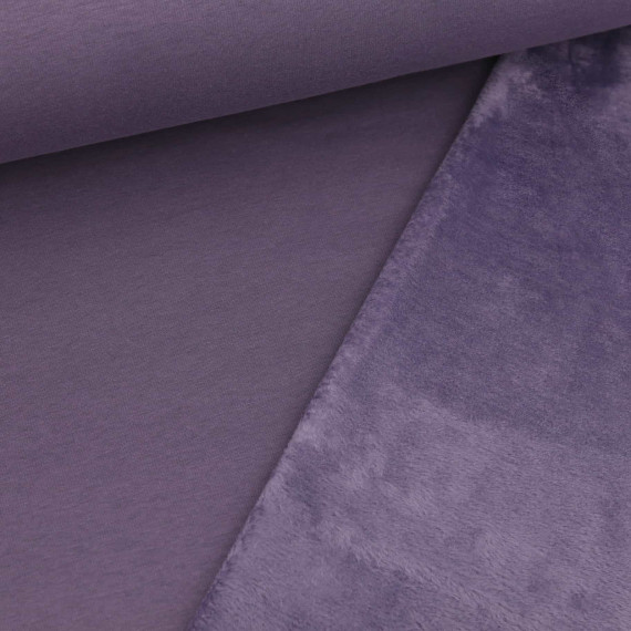 Alpenfleece - Baumwolle - Kuschelstoff - Uni - Altlila