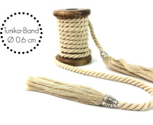 Kordel mit Tassel - Tunika Band - Beige - Breit