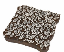 Stempel - Original Textilstempel - Indischer Holzstempel - Stoffdruck - Kleine Blätter - Ornamente - Groß