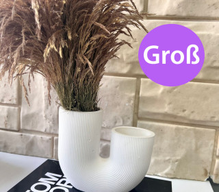 Silikon - Gießform - Vase in U-Form - gestreift - Groß - vielfältig nutzbar