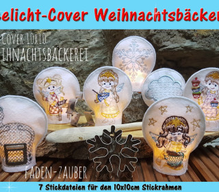 LED Kerzen-Cover Weihnachtsbäckerei - 10x10 Rahmen