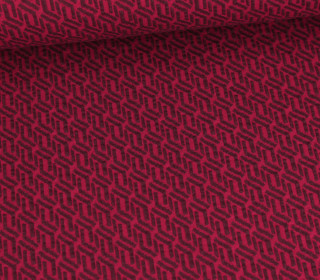 Bio-Elastic Minijacquard Jersey - 3D - All In One Knit - Queens United - Hamburger Liebe - Bordeaux/Dunkelrot