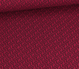 Bio-Elastic Minijacquard Jersey - 3D - All In One Knit - Queens United - Hamburger Liebe - Bordeaux/Dunkelrot