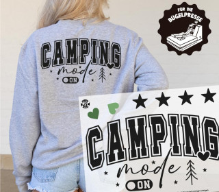 Onkel Bo's Bügelbilder - DIN A4 - Camping Mode On - Schriftzug - BIG