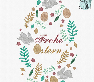Stickdatei Frohe Ostern Muster | 13x18