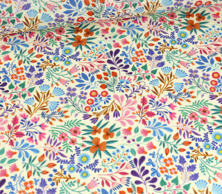 HeiQ Viroblock Filtervlies - COVER ME - FFP2 Cover - Hamburger Liebe - Botanical Florets - Warmweiß
