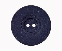 1 Polyesterknopf - 15mm - 2-Loch - Pflanzliche Fasern - Nachtblau