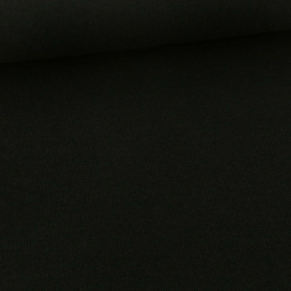 Bündchen Standard - Feine Rippen - Uni - Schwarz - #000