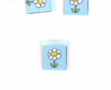 1 Label - Blume - Türkisblau - Katzengold Designs