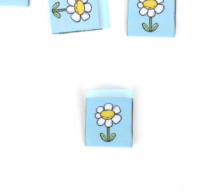 1 Label - Blume - Türkisblau - Katzengold Designs