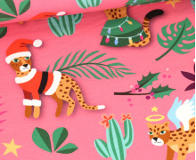 Bio-Sommersweat - French Terry - Leo - Wild XMas 2025 - Rosa - Hamburger Liebe