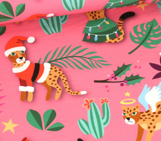 Bio-Sommersweat - French Terry - Leo - Wild XMas 2025 - Rosa - Hamburger Liebe