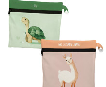 DIY-Nähset - 2 Wetbags - Softshell - Lama & Schildkröte