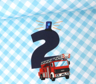 Jersey - Feuerwehr - Jahreszahl - 2 Jahre - Boys - Paneel - Hellblau - Bio-Qualität - abby and me