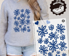 Onkel Bo's Bügelbilder - DIN A4 - Perfect Flowers - Royalblau - BIG
