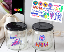 Rub-On Sticker - NEON SOMMER  - Tante Henni Rub-Ons - vielfältig nutzbar - Wunschgeschenk