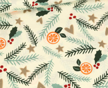 Baumwolle - Webware - Weihnachten - Adventszeit - Ecru