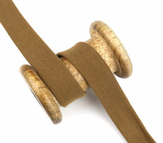 1 Meter elastisches Schrägband - 20mm - Jersey - Lehmbraun