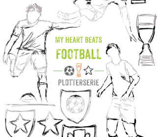 Plotterserie My heart beats football gewerbliche Nutzung