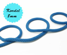 1m Hoodieband - Baumwollkordel - Uni - 8mm - Blau