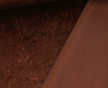 Velours - samtähnliche Textur - Crushed - 170g - Uni - Schimmernd - Lehmbraun