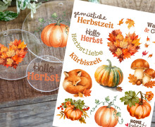 Rub-On Sticker - Gemütliche Herbstzeit - perfekt für Acrylplatten - Tante Henni Rubon - vielfältig nutzbar