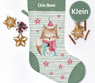 DIY-Nähset - Nikolaussocke - KLEIN - Softshell - Weihnachtsfuchs - Treeebird