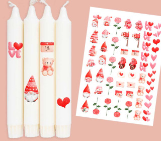 DIN A4 - Tattoofolie - Gnomes in LOVE - für Kerzen / Keramik - Valentinstag