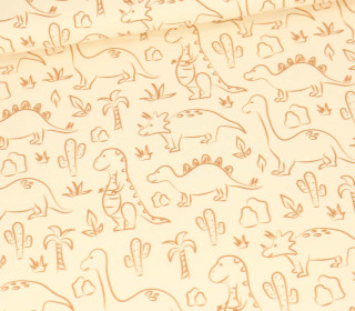 Jersey - Doodles - Dinos - Ecru - Bio Qualität - abby and me