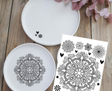 Rub-On Sticker - Mandalas - Groß - für Teller und Tabletts - Tante Henni Rub-Ons - vielfältig nutzbar