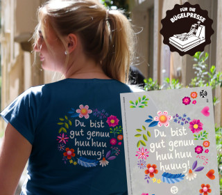 Onkel Bo's Bügelbilder - DIN A4 - Du bist gut genug - Heller Schriftzug - Hamburger Liebe - BIG