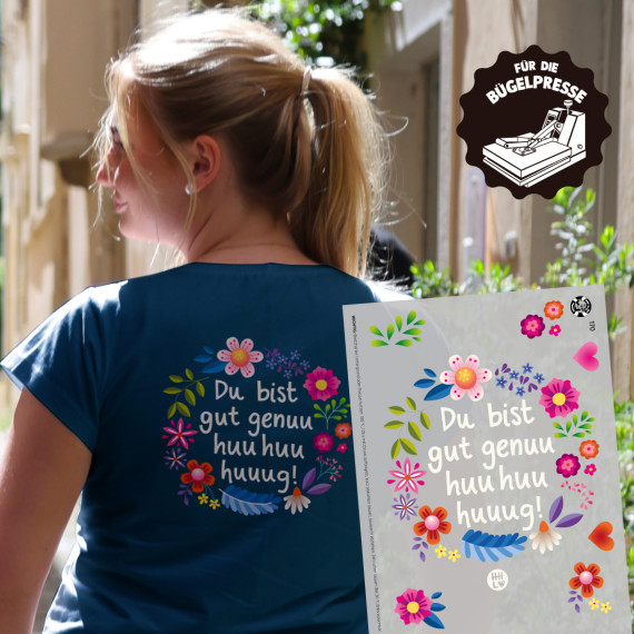 Onkel Bo's Bügelbilder - DIN A4 - Du bist gut genug - Heller Schriftzug - Hamburger Liebe - BIG