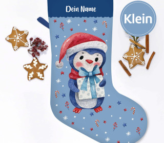 DIY-Nähset - Nikolaussocke - KLEIN - Softshell - Cold Christmas - Penguin