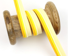 1 Meter Paspelband/Biesenband - Dreilagig - 14mm - Gelb