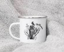 Emaille Becher - Grab - Halloween