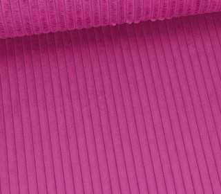 Samt - Chenillegewebe - Dekostoff - Breite Rippen - Polsterstoff - Uni - Fuchsia