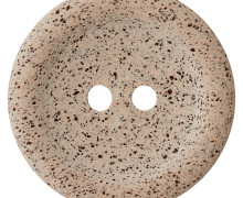 1 Kaffee/Polyesterknopf - Rund -  34mm - 2-Loch - Recycelt - Beige