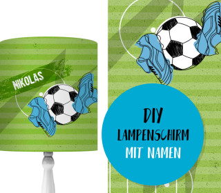 DIY Lampenschirm - Fußball Feld - Set - personalisierbar - zum Selbermachen