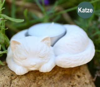 Silikon - Gießform - Tier Teelichthalter - Kleine Stumpenkerzen - Katze - vielfältig nutzbar