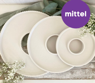 Silikon - Gießform - Dekotablett - Ring - mit Streifen - MITTEL - vielfältig nutzbar