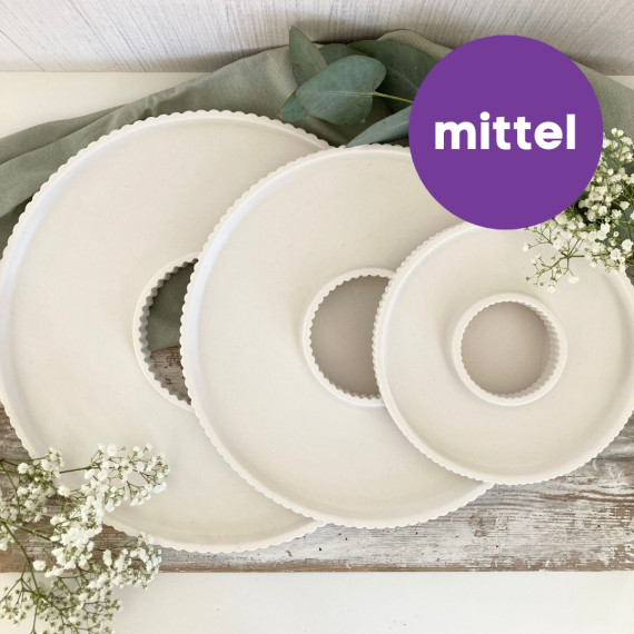 Silikon - Gießform - Dekotablett - Ring - mit Streifen - MITTEL - vielfältig nutzbar