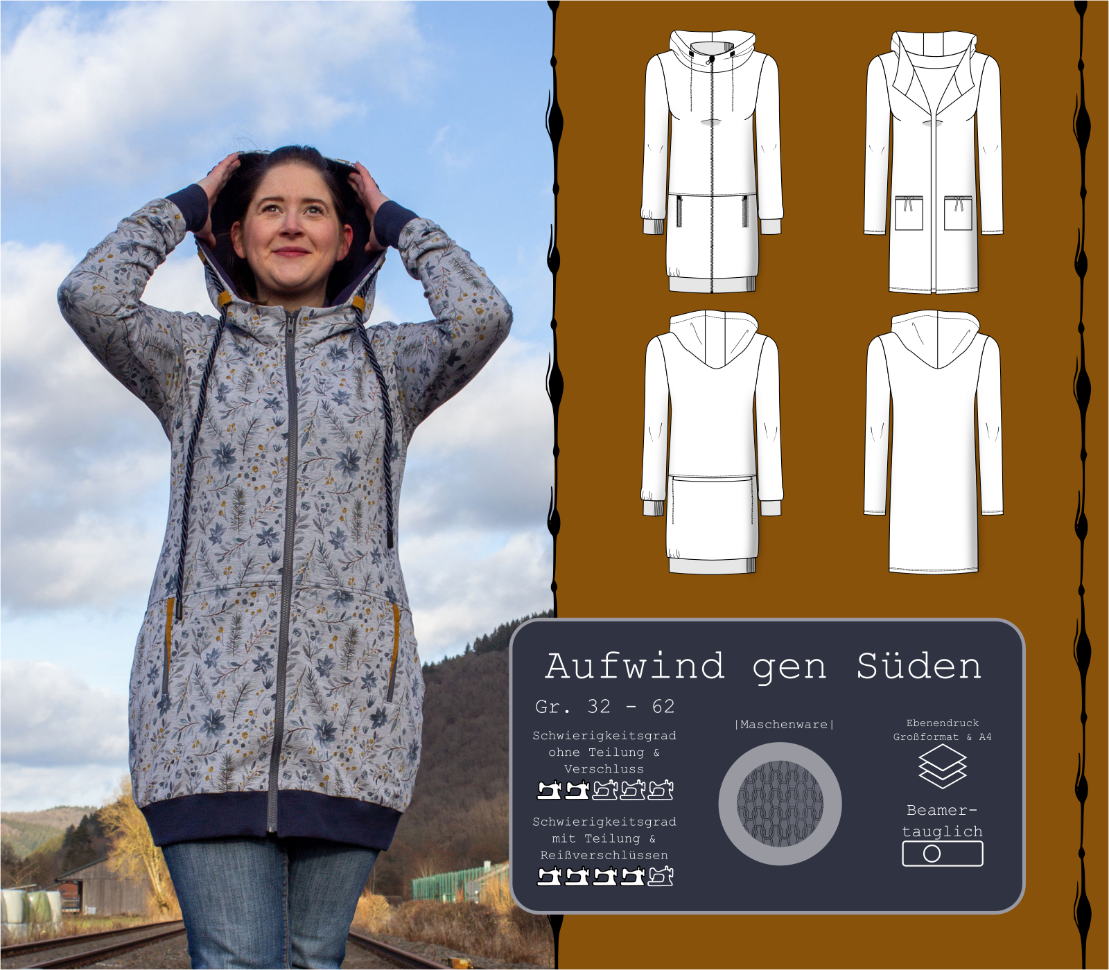 Sweatjacke Aufwind gen Süden Gr. 32 - 62