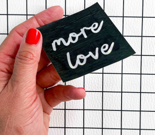 1 Flippatch - 1 Label = 2 Motive - Kippen - Wechselmotiv - zum Aufnähen - Cherry Picking - more love/more magic