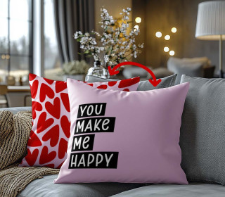 Genähtes Kissen inkl. Inlet - Hugs & Kisses - You make me happy - studio.mARTinchen - Mein Hanseherz