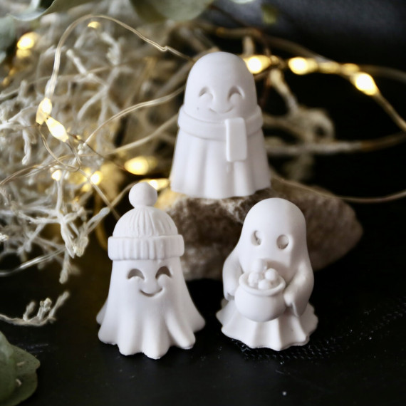 Silikon - Gießform - Kleine Gespenster - Multiform - Geister - für 3 Gespenster - Halloween - vielfältig nutzbar