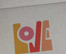 Sommersweat - Love - Schriftzug - Rottöne - Paneel - Grau Meliert - abby and me