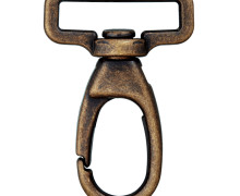 1 Karabinerhaken - Metall -  Eckig - 30mm - Altmessing