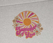 Sommersweat - Summer Of Love - Schriftzug - Retro - Sonne - Paneel - Grau Meliert - abby and me