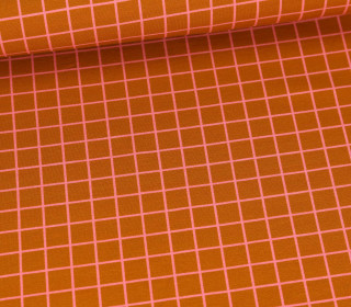 Bio-Sommersweat - French Terry - Grids - Beetles & Bugs - Rostorange/Rosa - Hamburger Liebe