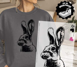 Onkel Bo\'s Bügelbilder - DIN A4 - Bunny - schwarz
